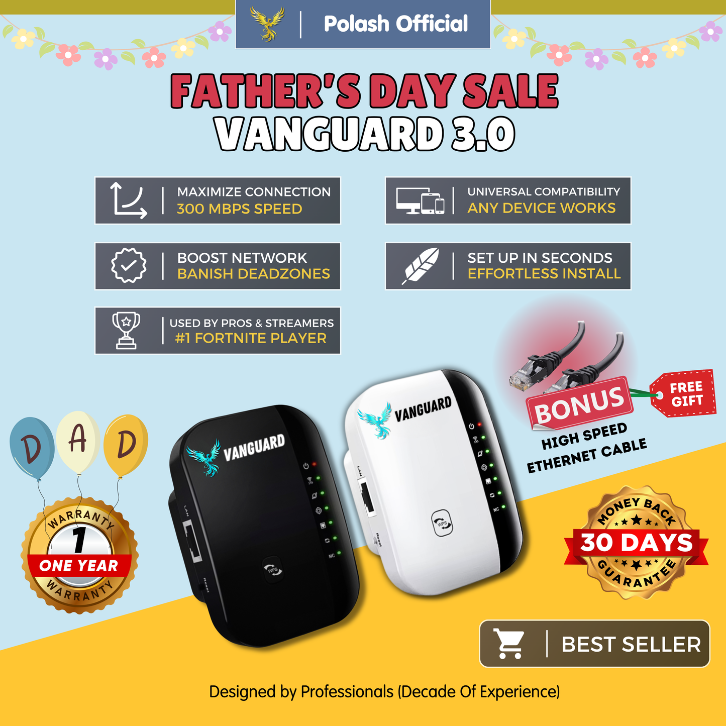 Polash™ Amplificador Wifi Vanguard 3.0
