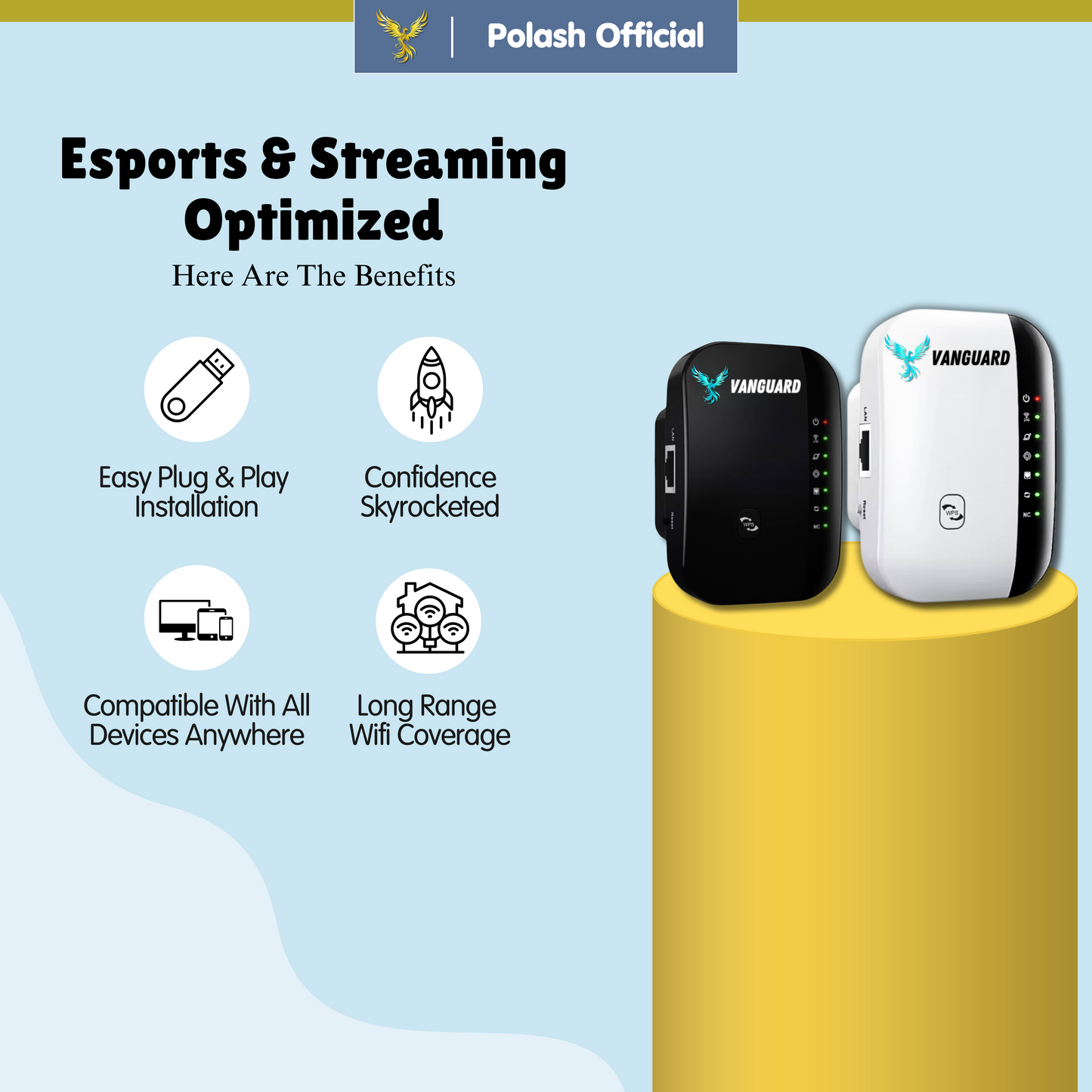 Polash™ Amplificador Wifi Vanguard 3.0