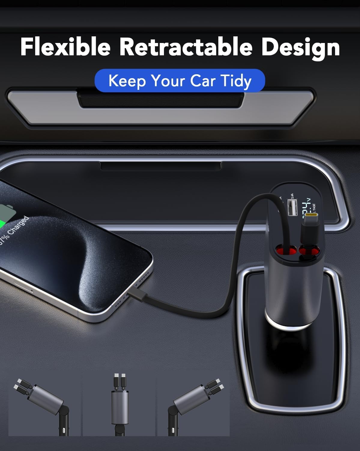Aimtel Retráctil Cargador de Coche
