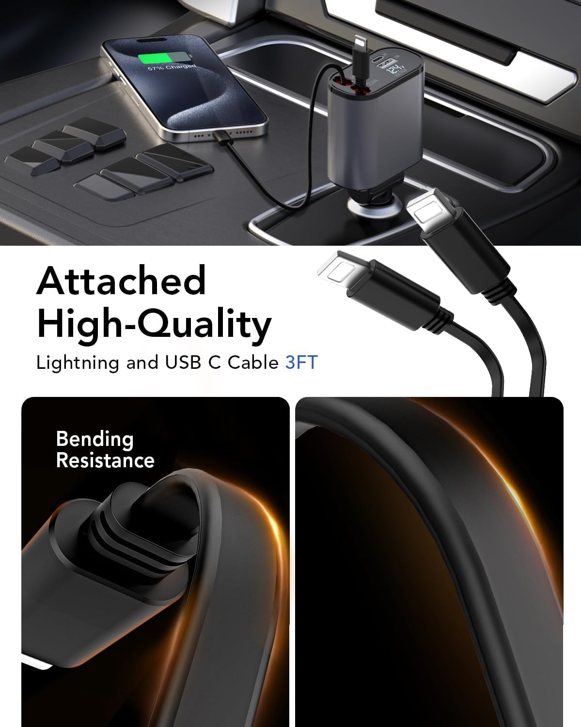 Aimtel Retráctil Cargador de Coche