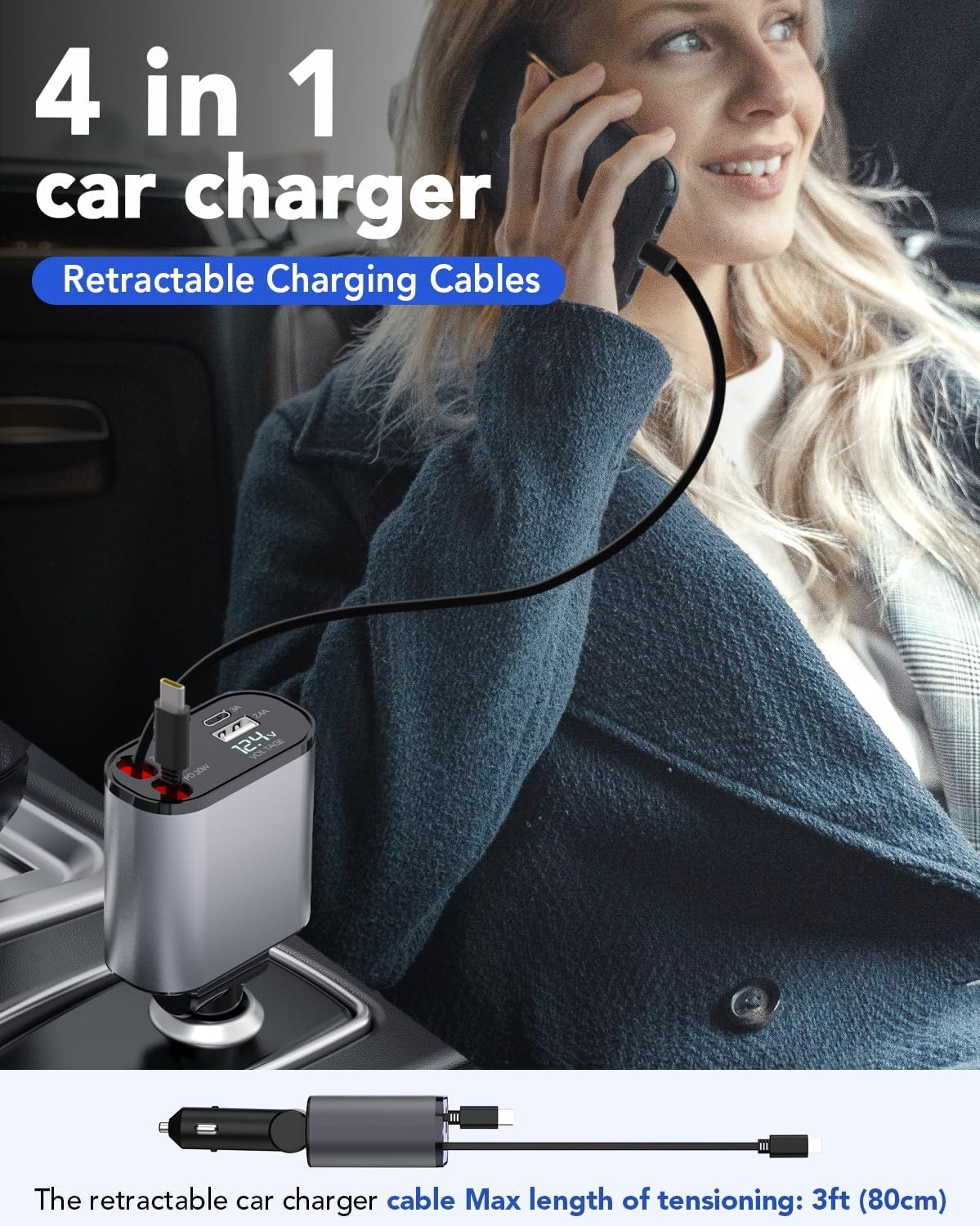 Aimtel Retráctil Cargador de Coche