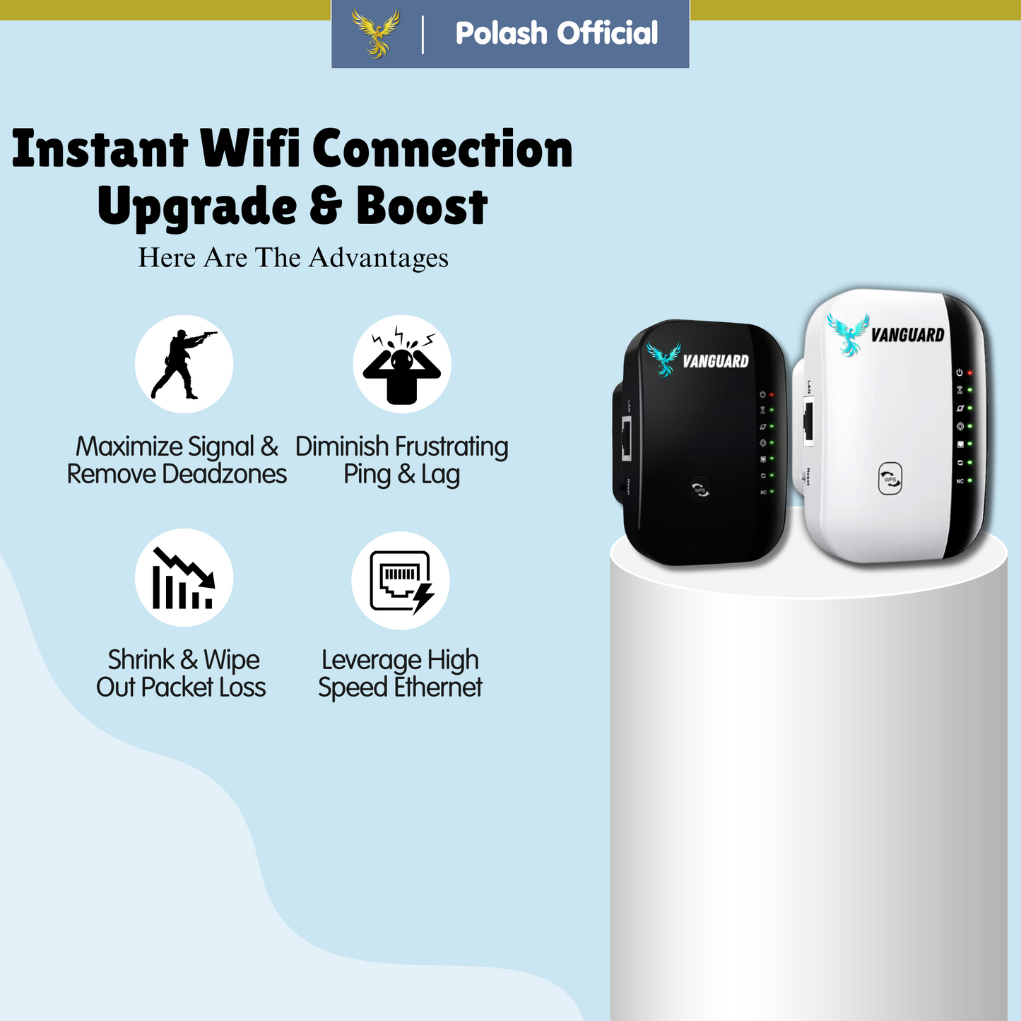 Polash™ Amplificador Wifi Vanguard 3.0
