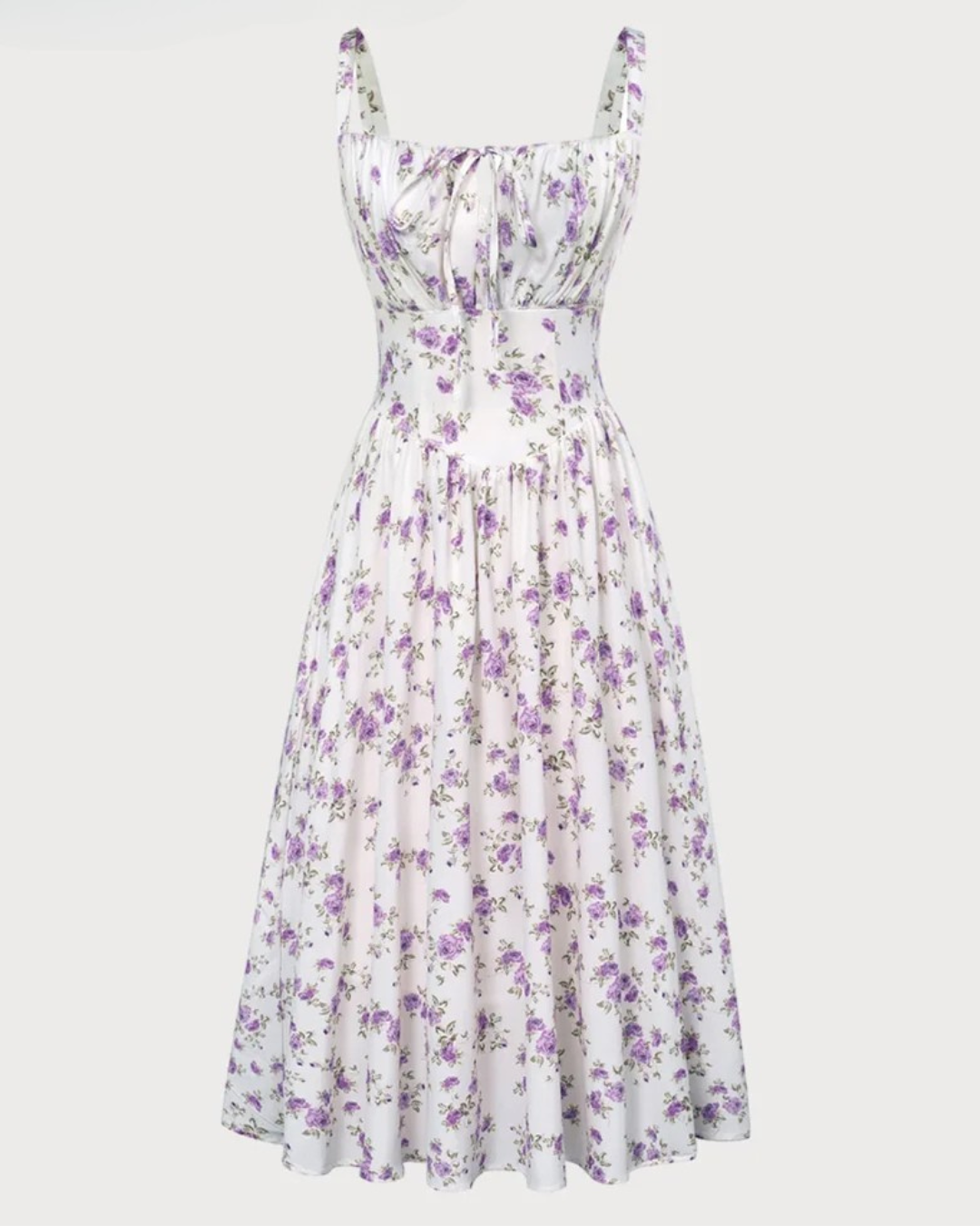 Vestido Floral con Cintura tipo Corset para Mayor Ajuste y Bolsillos Laterales para mujer