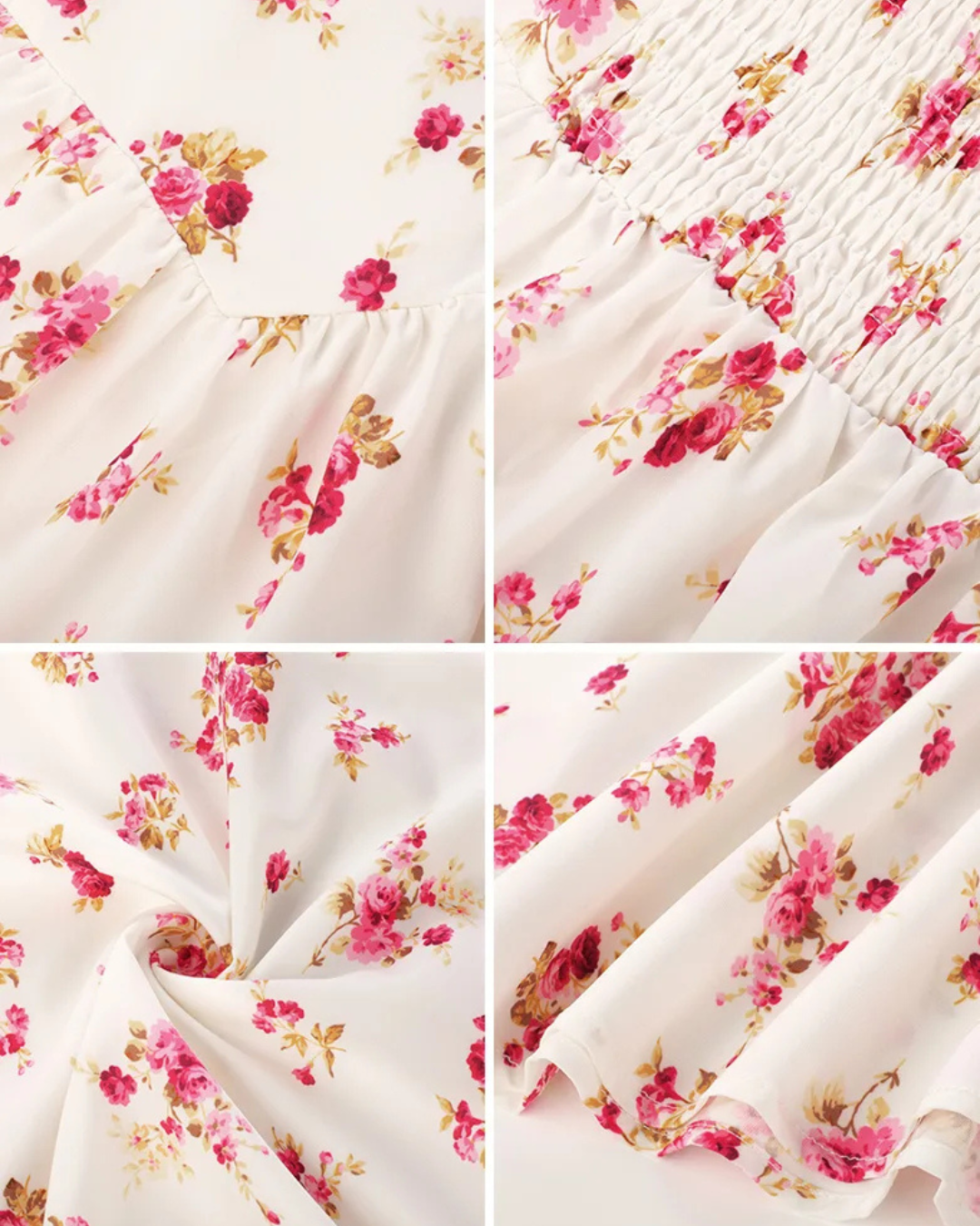 Vestido Floral con Cintura tipo Corset para Mayor Ajuste y Bolsillos Laterales para mujer
