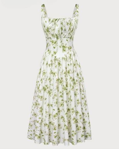 Vestido Floral con Cintura tipo Corset para Mayor Ajuste y Bolsillos Laterales para mujer