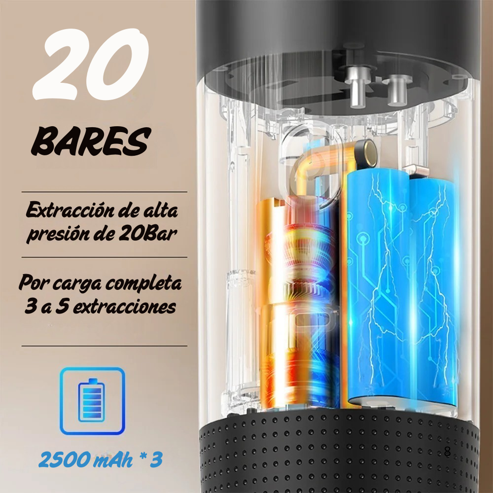 Cafetera portátil 3 en 1 con batería integrada