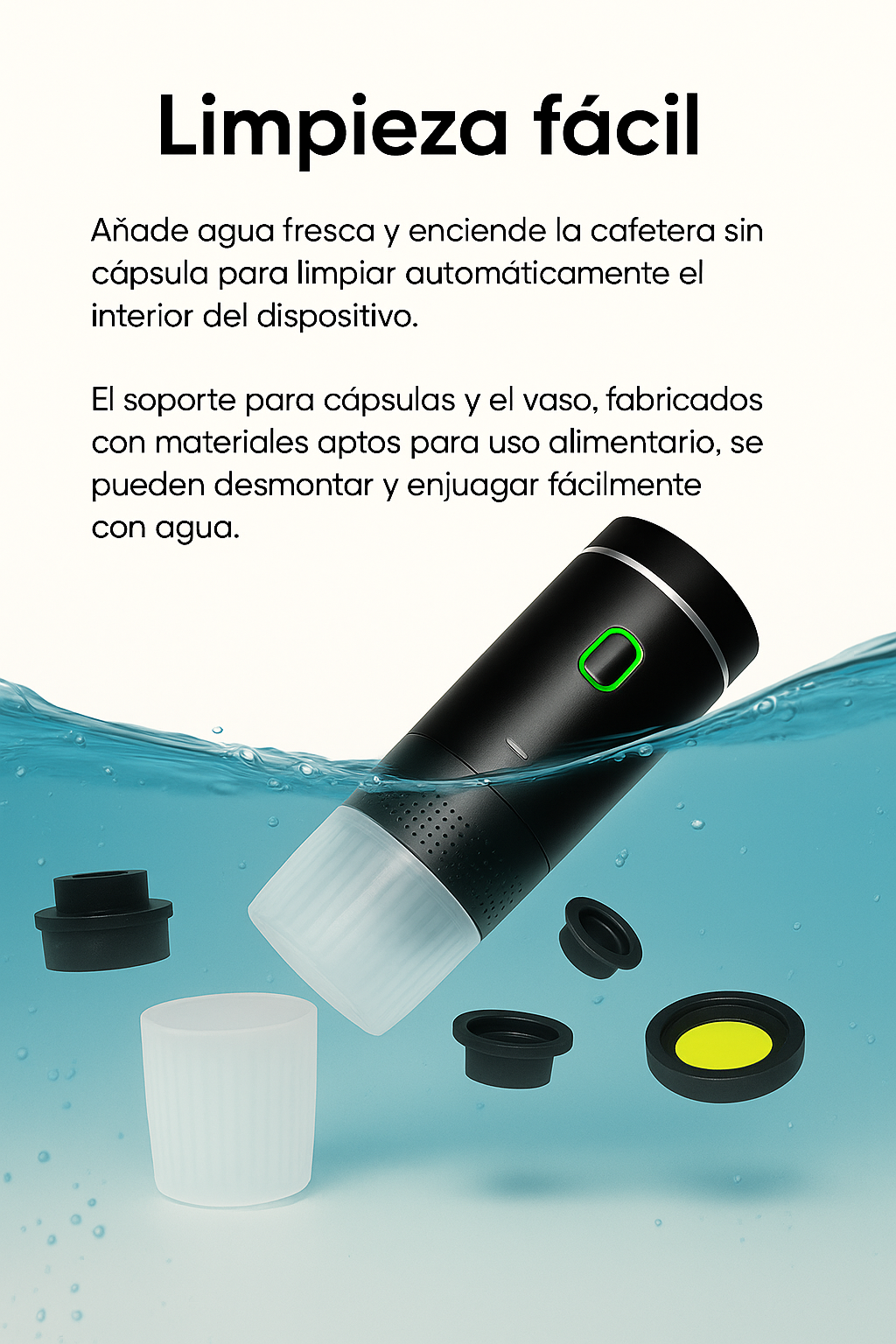 Cafetera portátil 3 en 1 con batería integrada